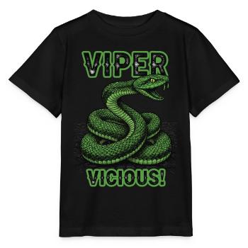 Serpent Vipère Vicious Sauvage - T-shirt bio MINI CREATOR Stanley/Stella Enfant - noir - Devant - Mikhail (115cm)