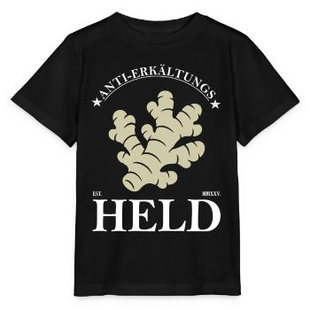 Ingwer – Anti Erkältungs Held Design - Stanley/Stella Kinder T-Shirt MINI CREATOR  - Schwarz - Vorne - Mikhail (115cm)