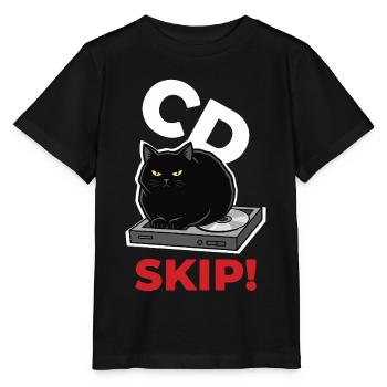 CD Skip Chat Musique Humour - T-shirt bio MINI CREATOR Stanley/Stella Enfant - noir - Devant - Mikhail (115cm)