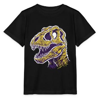Crâne de T-Rex Dinosaure Artistique - T-shirt bio MINI CREATOR Stanley/Stella Enfant - noir - Devant - Mikhail (115cm)