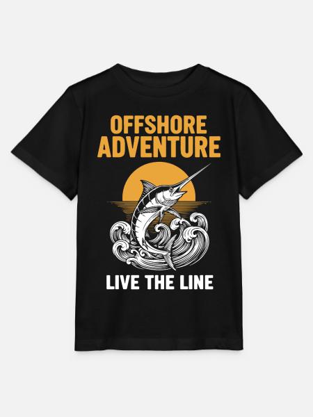 Fischerei-Seeschwertfisch-Abenteuer vor der Küste - Stanley/Stella Kinder T-Shirt MINI CREATOR  - Schwarz