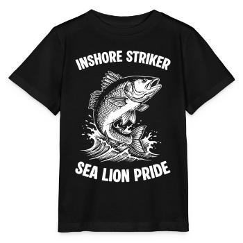 Sea Fishing Sea Bass Striker - Stanley/Stella MINI CREATOR Kids’ T-Shirt - black - Front - Mikhail (115cm)