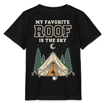 Camping Tente Humour Favorite Roof Is The Sky - Stanley/Stella MINI CREATOR Kids’ T-Shirt - black - Front - Mikhail (115cm)