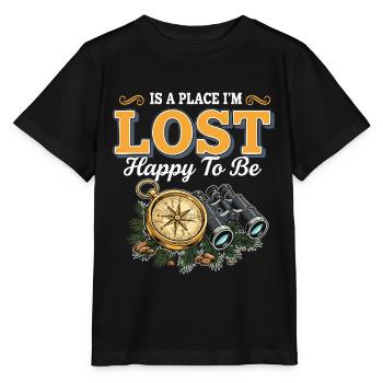 Camping Adventure Humor Lost Happy To Be Vintage - Stanley/Stella MINI CREATOR Kids’ T-Shirt - black - Front - Mikhail (115cm)