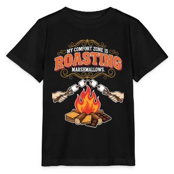 Camping Humor Komfortzone Marshmallows rösten - Stanley/Stella Kinder T-Shirt MINI CREATOR  - Schwarz - Vorne - Mikhail (115cm)