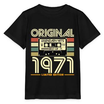 Original 1971 Retro Hits Cassette - T-shirt bio MINI CREATOR Stanley/Stella Enfant - noir - Devant - Mikhail (115cm)