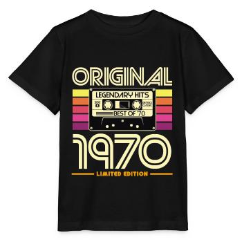 Original 1970 Retro Hits Cassette - T-shirt bio MINI CREATOR Stanley/Stella Enfant - noir - Devant - Mikhail (115cm)