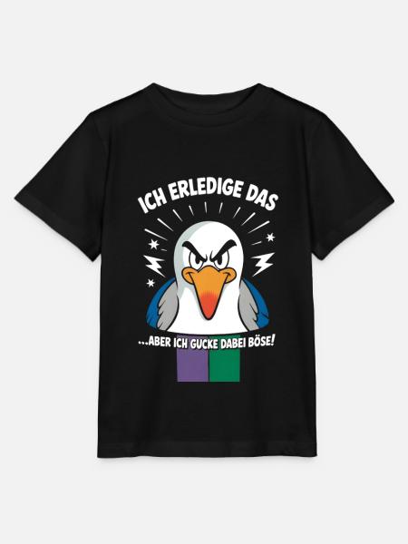 Möwe Ostsee Nordsee Urlaub Bin Da Kann Losgehen - Stanley/Stella Kinder T-Shirt MINI CREATOR - Schwarz