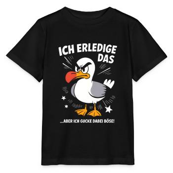 Möwe Seevogel Nen scheiss muss ich - Stanley/Stella Kinder T-Shirt MINI CREATOR  - Schwarz - Vorne - Mikhail (115cm)