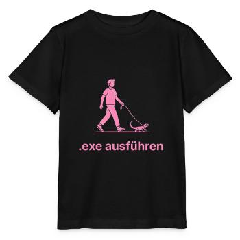 .EXE ausführen – Lustiges Informatiker Shirt pink - Stanley/Stella Kinder T-Shirt MINI CREATOR  - Schwarz - Vorne - Mikhail (115cm)