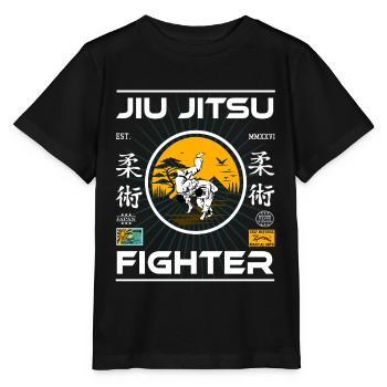 Jiu Jitsu Shirt – Fighter Design mit Kampfgeist - Stanley/Stella Kinder T-Shirt MINI CREATOR  - Schwarz - Vorne - Mikhail (115cm)