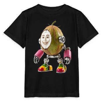 COCONUT BOT - The Cute Bio-Organic Robot - Stanley/Stella MINI CREATOR Kids’ T-Shirt - black - Front - Mikhail (115cm)