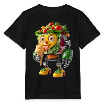 Végétarien Robot Douceurs Compagnons - T-shirt bio MINI CREATOR Stanley/Stella Enfant - noir - Devant - Mikhail (115cm)