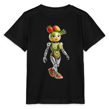 Gemine Robot | Whimsical Fruit-Bot Art - Stanley/Stella MINI CREATOR Kids’ T-Shirt - black - Front - Mikhail (115cm)