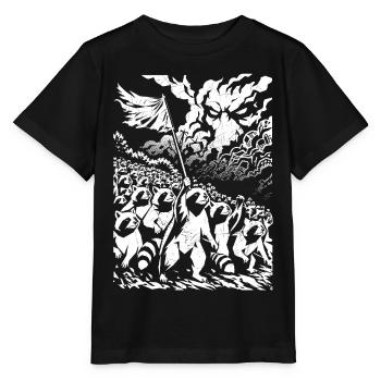 Waschbär Protest Vintage Street Art Design - Stanley/Stella Kinder T-Shirt MINI CREATOR  - Schwarz - Vorne - Mikhail (115cm)