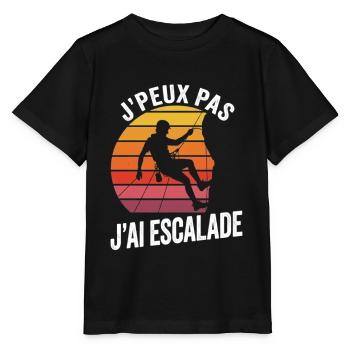 J'peux pas j'ai escalade - passion escalade - T-shirt bio MINI CREATOR Stanley/Stella Enfant - noir - Devant - Mikhail (115cm)
