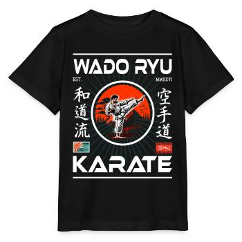 Wado-Ryu Martial Arts Outfit für den Karateka - Stanley/Stella Kinder T-Shirt MINI CREATOR  - Schwarz - Vorne - Mikhail (115cm)
