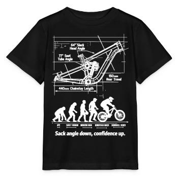 MTB Evolution Blueprint: Full Suspension Downhill - Stanley/Stella MINI CREATOR Kids’ T-Shirt - black - Front - Mikhail (115cm)