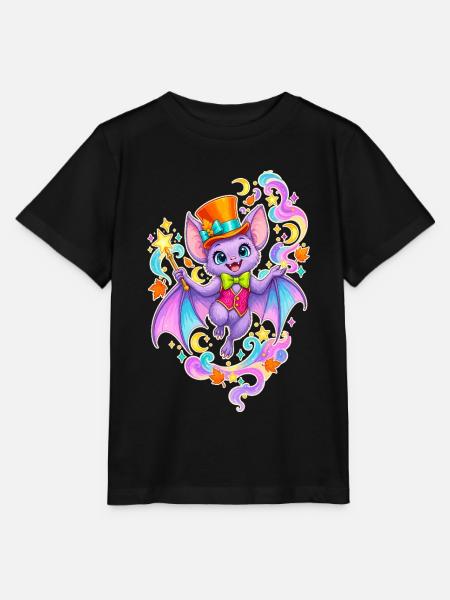 Zauberbat im Regenbogenzauber - Stanley/Stella Kinder T-Shirt MINI CREATOR - Schwarz