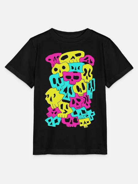 Skulls (CMYK) - Stanley/Stella Kinder T-Shirt MINI CREATOR  - Schwarz