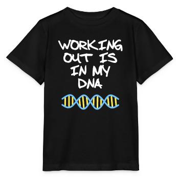 Working out is in my DNA fitness quote - Stanley/Stella MINI CREATOR Kids’ T-Shirt - black - Front - Mikhail (115cm)