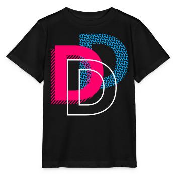 Lettre initiale D - T-shirt bio MINI CREATOR Stanley/Stella Enfant - noir - Devant - Mikhail (115cm)