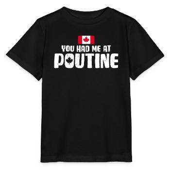 Vous m’avez eu à Poutine Canadian Fries Canada Flag - T-shirt bio MINI CREATOR Stanley/Stella Enfant - noir - Devant - Mikhail (115cm)