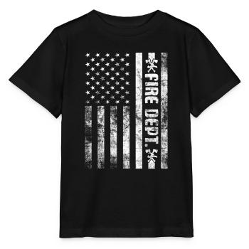 Service d’incendie Pompier Pompier Lutte contre les incendies - T-shirt bio MINI CREATOR Stanley/Stella Enfant - noir - Devant - Mikhail (115cm)