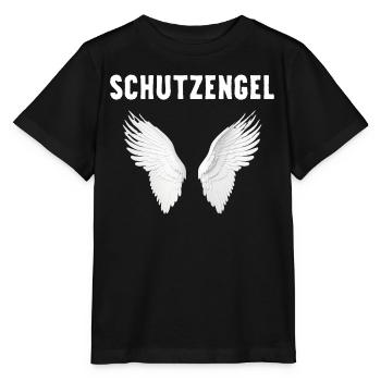 Ich bin ein Schutzengel mit Flügeln ein Engel - Stanley/Stella Kinder T-Shirt MINI CREATOR  - Schwarz - Vorne - Mikhail (115cm)