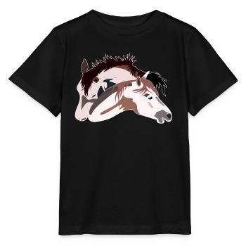 Paar Pferde - Stanley/Stella Kinder T-Shirt MINI CREATOR  - Schwarz - Vorne - Mikhail (115cm)