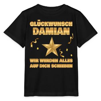 Kollege Damian - Stanley/Stella Kinder T-Shirt MINI CREATOR  - Schwarz - Vorne - Mikhail (115cm)