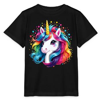 Licorne Enfants Rainbow Pony Horse Girl - T-shirt bio MINI CREATOR Stanley/Stella Enfant - noir - Devant - Mikhail (115cm)