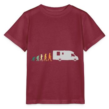 Camping Pensioner Retro Style - Evolution Grandpa - Stanley/Stella MINI CREATOR Kids’ T-Shirt - burgundy - Front - Kain (125cm)
