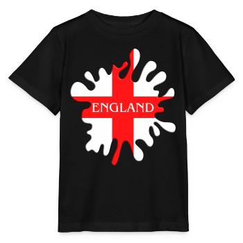 Drapeau anglais de Saint-Georges - T-shirt bio MINI CREATOR Stanley/Stella Enfant - noir - Devant - Mikhail (115cm)