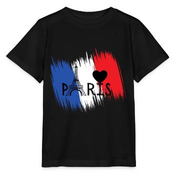 I love Paris - Stanley/Stella Kinder T-Shirt MINI CREATOR  - Schwarz - Vorne - Mikhail (115cm)