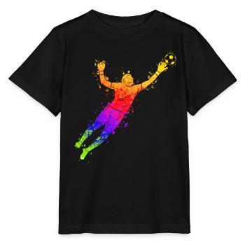 Gardien de but coloré Gardien de but De but de football - T-shirt bio MINI CREATOR Stanley/Stella Enfant - noir - Devant - Mikhail (115cm)