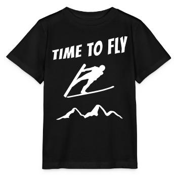 Ski jumping Ski flying Fan articles for ski jumpers - Stanley/Stella MINI CREATOR Kids’ T-Shirt - black - Front - Mikhail (115cm)