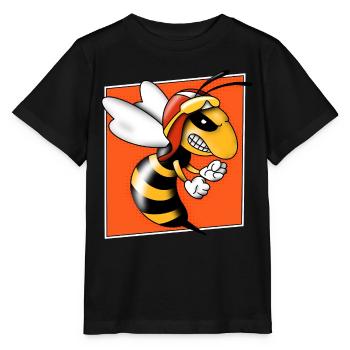 Hornet halftone abeille guêpe Pop Art Comic Style - T-shirt bio MINI CREATOR Stanley/Stella Enfant - noir - Devant - Mikhail (115cm)