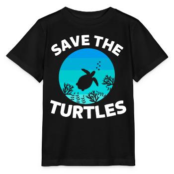 Amoureux des animaux Animal de mer Cadeau Tortue - T-shirt bio MINI CREATOR Stanley/Stella Enfant - noir - Devant - Mikhail (115cm)