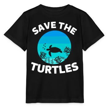 Sea Animal Ocean Animal Lover Retro Turtle - Stanley/Stella MINI CREATOR Kids’ T-Shirt - black - Front - Mikhail (115cm)