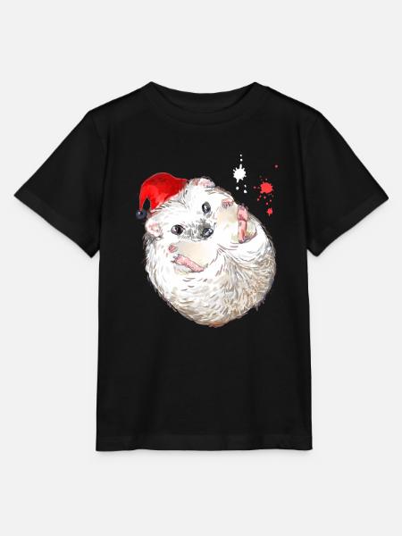 Weihnachtsigel - Igel mit Weihnachtsmütze - Stanley/Stella Kinder T-Shirt MINI CREATOR - Schwarz