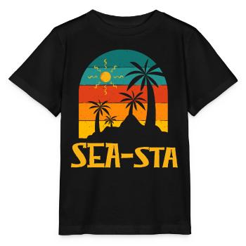Seasta Beach Summer Ocean Tropical Seaside Trip - Stanley/Stella MINI CREATOR Kids’ T-Shirt - black - Front - Mikhail (115cm)