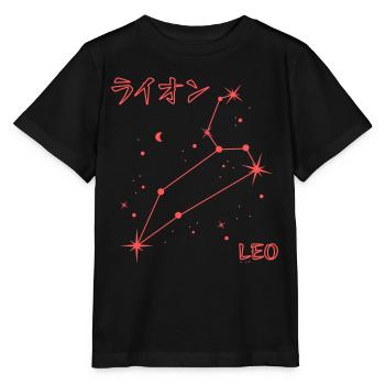 Leo Zodiac Sign Leo Constellation & Japan Letter - Stanley/Stella MINI CREATOR Kids’ T-Shirt - black - Front - Mikhail (115cm)