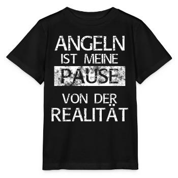 Angeln ist meine Pause von der Realität - Stanley/Stella Kinder T-Shirt MINI CREATOR  - Schwarz - Vorne - Mikhail (115cm)
