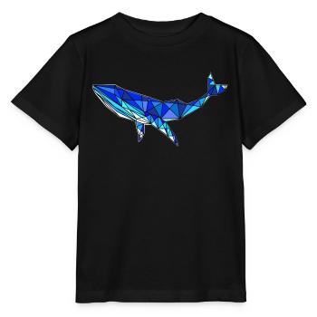 Baleine géométrique - Mammifères marins abstraits - T-shirt bio MINI CREATOR Stanley/Stella Enfant - noir - Devant - Mikhail (115cm)