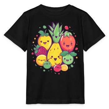 Pineapple und seine Band Kawaii - Stanley/Stella Kinder T-Shirt MINI CREATOR  - Schwarz - Vorne - Mikhail (115cm)