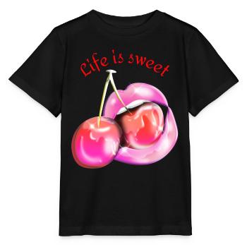 Life is Sweet - Stanley/Stella MINI CREATOR Kids’ T-Shirt - black - Front - Mikhail (115cm)