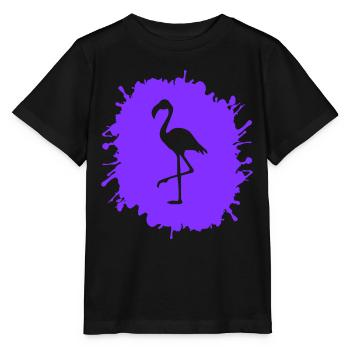 flamingo splatter - Stanley/Stella Kinder T-Shirt MINI CREATOR  - Schwarz - Vorne - Mikhail (115cm)