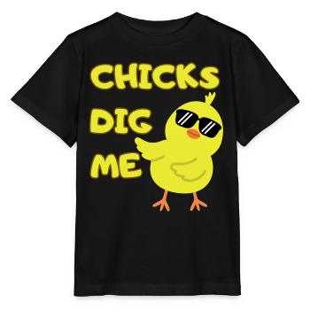 Chicks Dig Me - Stanley/Stella MINI CREATOR Kids’ T-Shirt - black - Front - Mikhail (115cm)