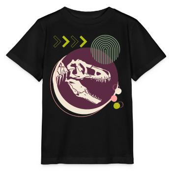 Dino 3, T-Rex, skeleton, wild world - Stanley/Stella MINI CREATOR Kids’ T-Shirt - black - Front - Mikhail (115cm)